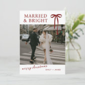 Bow Married and Bright Christmas Holiday Card シーズンカード (スタンド正面)