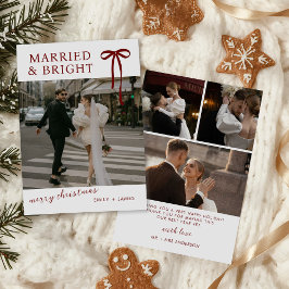 Bow Married and Bright Christmas Holiday Card シーズンカード