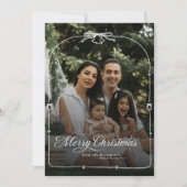 Bow Merryモダン Christmas写真 シーズンカード (正面)
