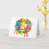 Bow Merry And Bright Christmas  カード (黄色い花)