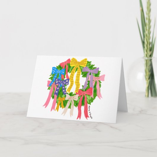 Bow Merry And Bright Christmas  カード (正面)