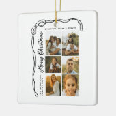 Bow Merry Christmas Family 6 Photos セラミックオーナメント (左)