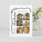 Bow Merry Christmas Family 7 Photos シーズンカード (スタンド正面)