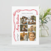 Bow Merry Christmas Family 7 Photos シーズンカード (スタンド正面)