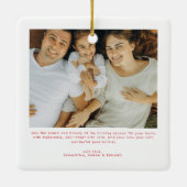 Bow Merry Christmas Family 7 Photos セラミックオーナメント (裏面)