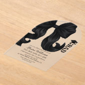 Bow Modern Graduation アクリル招待状 (レイダウン)