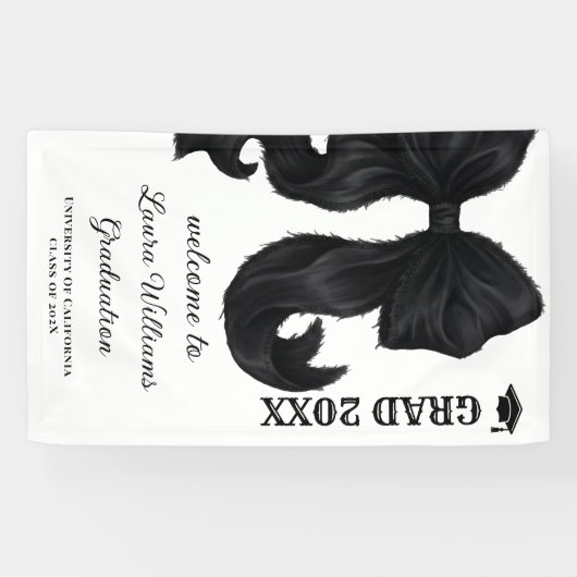 Bow Modern Graduation Welcome Sign 横断幕 (横)