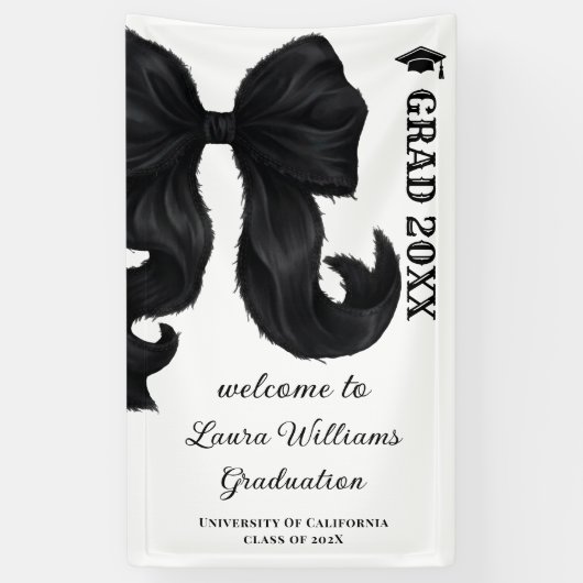 Bow Modern Graduation Welcome Sign 横断幕 (縦)