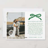 Bow & Newlywedメリーフォト結婚したクリスマス シーズンカード (裏面)