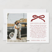 Bow & Newlywedメリーフォト結婚したクリスマス シーズンカード (裏面)