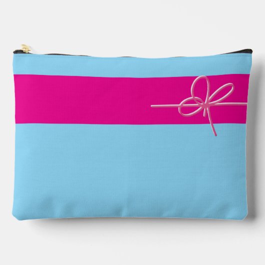 Bow on Pink Large アクセサリーポーチ (正面)