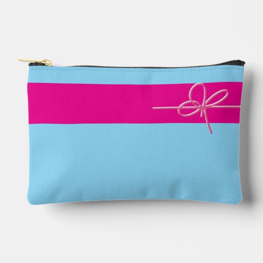 Bow on Pink Small アクセサリーポーチ (正面)