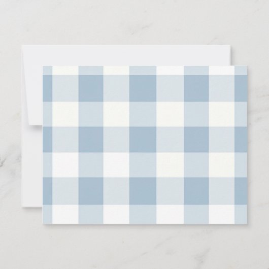 Bow One Silly Goose 1st Birthday Blue Gingham サンキューカード (裏面)