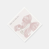 Bow Pearl Girl Baby Shower  スタンダードカクテルナプキン (角)