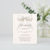 Bow pearls ivory knot Bridal Shower invitation (スタンド正面)