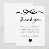 Bow Photo 1st Birthday サンキューカード (正面/裏面)