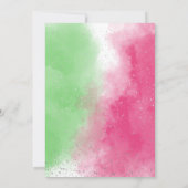 Bow pink & green Magical Witchy Birthday 招待状 (裏面)