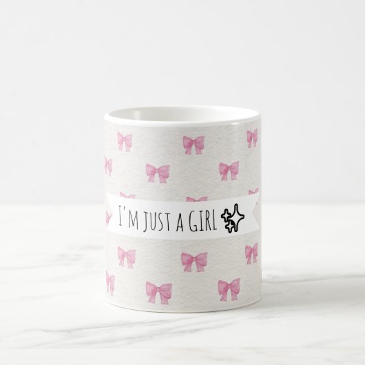 Bow pink Mug コーヒーマグカップ (中央)