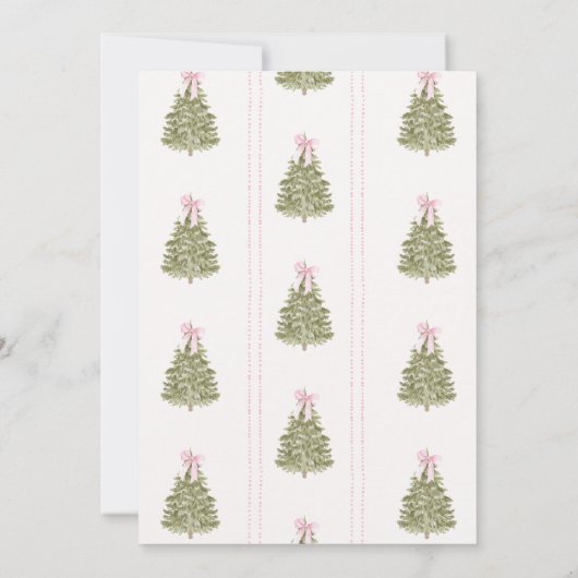 Bow Pink Tree Baby It's Cold Baby Shower 招待状 (裏面)