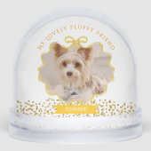 Bow Ribbon Glittering Pet Memory Photo White (正面)