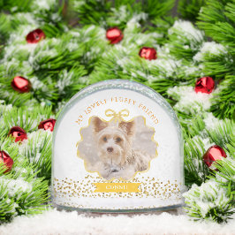 Bow Ribbon Glittering Pet Memory Photo White
