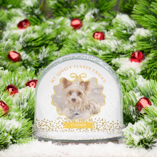 Bow Ribbon Glittering Pet Memory Photo White (クリスマス)