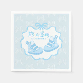 Bow Ribbon Its a  Boy スタンダードカクテルナプキン