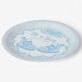 Bow Ribbon Its a  Boy ペーパープレート (アングル)