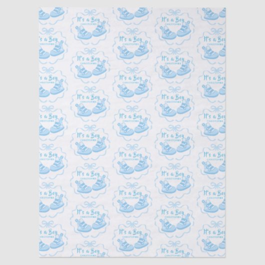 Bow Ribbon Its a Boy  薄葉紙 (正面)