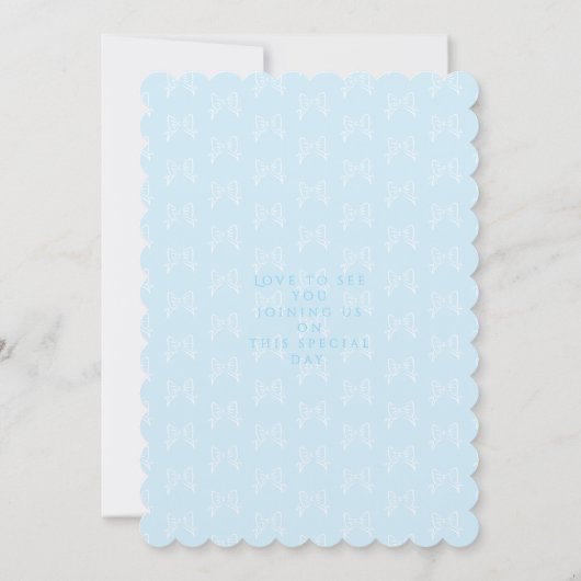 Bow Ribbon Its a Boy Baby Shoe 招待状 (裏面)