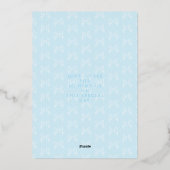 Bow Ribbon Its a Boy Baby Shoe Blue Invitation 箔シーズンカード (裏面)