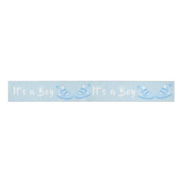 Bow Ribbon Its a Boy Baby Shoe Blue Ribbon グログランリボン