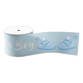 Bow Ribbon Its a Boy Baby Shoe Blue Ribbon グログランリボン (リール)