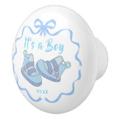 Bow Ribbon Its a Boy Blue セラミックノブ (右)