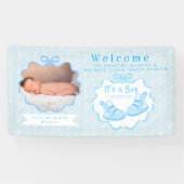 Bow Ribbon Its a Boy Welcome 横断幕 (横)