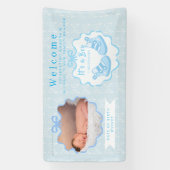 Bow Ribbon Its a Boy Welcome 横断幕 (縦)