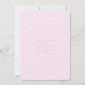 Bow Ribbon Its a Girlベビー靴 招待状 (裏面)