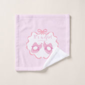 Bow Ribbon Its a Girl バスタオルセット (ウォッシュタオル)