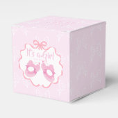 Bow Ribbon Its a Girl  フェイバーボックス (正面サイド)