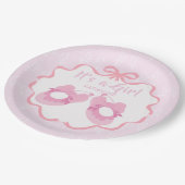 Bow Ribbon Its a Girl  ペーパープレート (アングル)