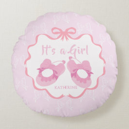 Bow Ribbon Its a Girl ラウンドクッション