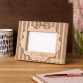 Bow Ribbon Its a Girl レーザー彫刻フレーム (左)