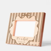 Bow Ribbon Its a Girl レーザー彫刻フレーム (左)