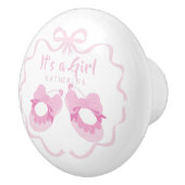 Bow Ribbon Its a Girl Pink セラミックノブ (右)