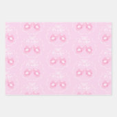 Bow Ribbon Its a Girl Pink ラッピングペーパーシート (正面3)