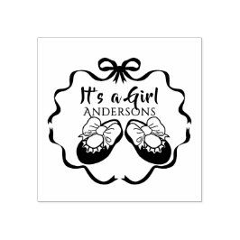 Bow Ribbon Its a Girl Rubber Stamp ラバースタンプ