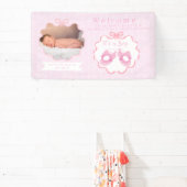 Bow Ribbon Its a Girl Welcome 横断幕 (インサイチュ)