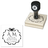 Bow Ribbon Monogram Rubber Stamp ラバースタンプ (押印)