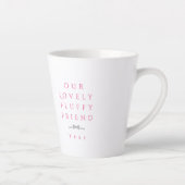 Bow Ribbon Pet Memory Photo Pink カフェラテマグ (右)