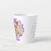 Bow Ribbon Pet Memory Photo Purple カフェラテマグ (正面)